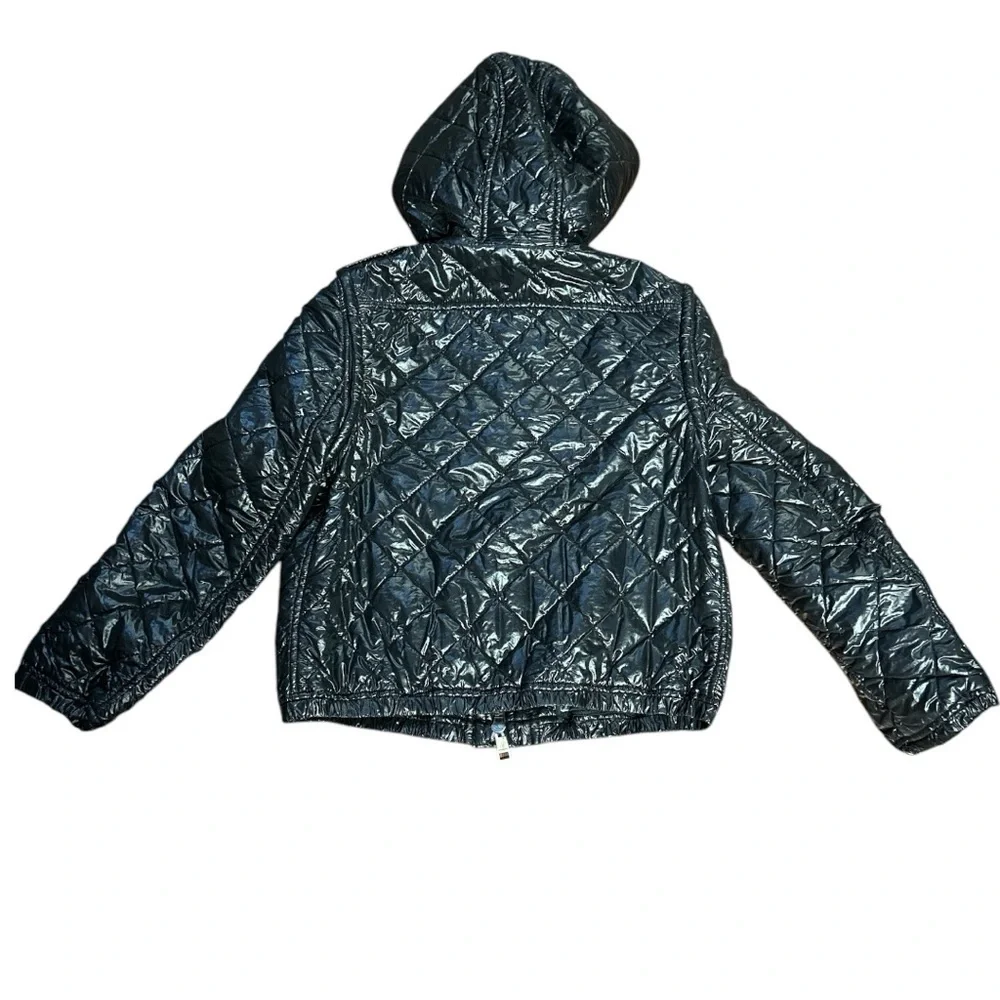 BURBERRY BRIT BLACK QUILTED PADDED DETACHABLE SLEEVE JACKET - Picture 6 of 10